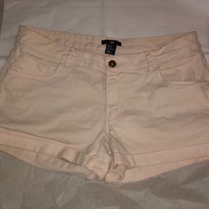 Light pink denim shorts